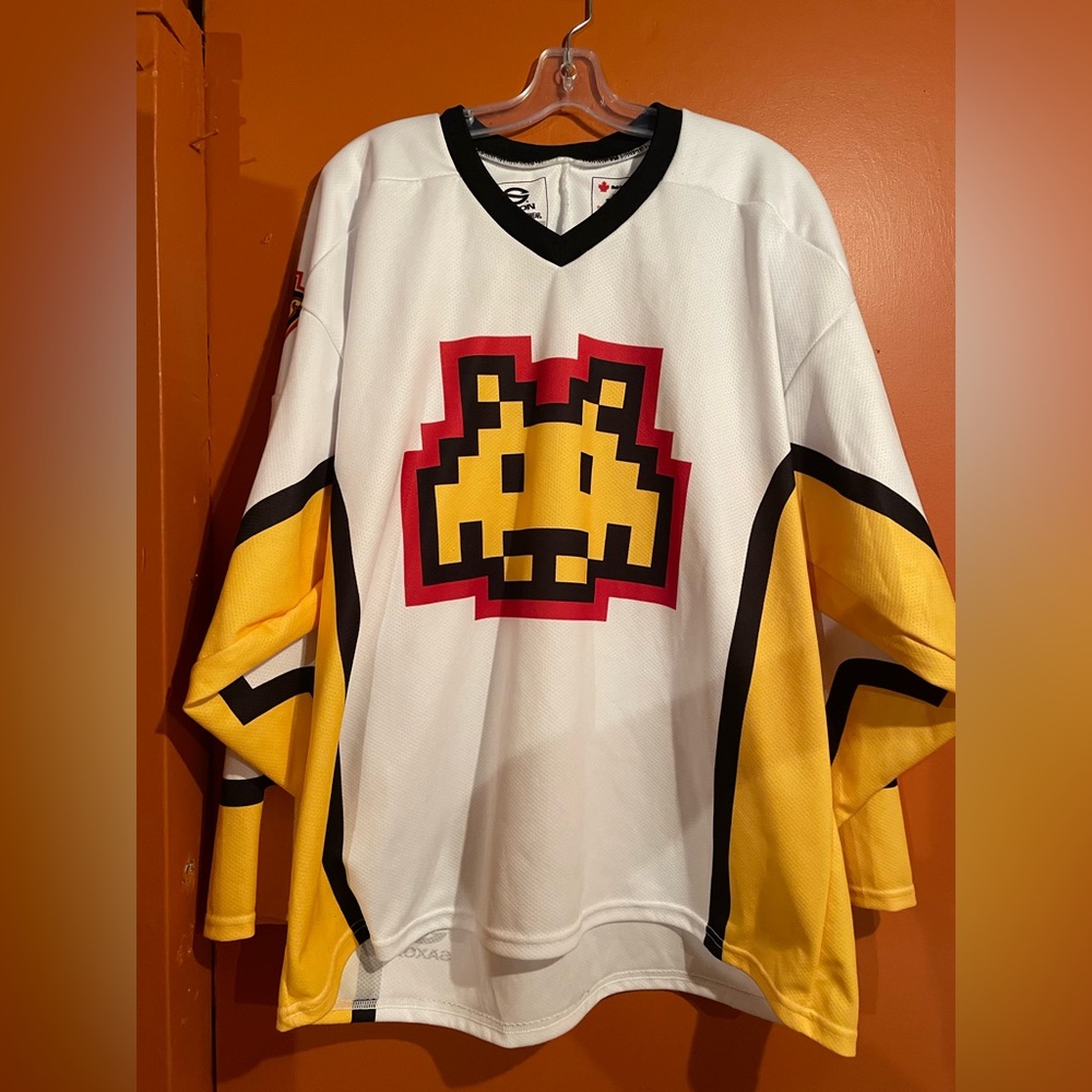 👾 Edmonton Invaders US L PETERS 4 Saxon Authentic Hockey Jersey 👾